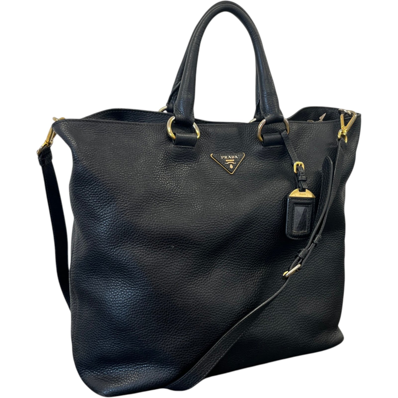 Women's Vitello Daino Tote Bag Black - Photo 4