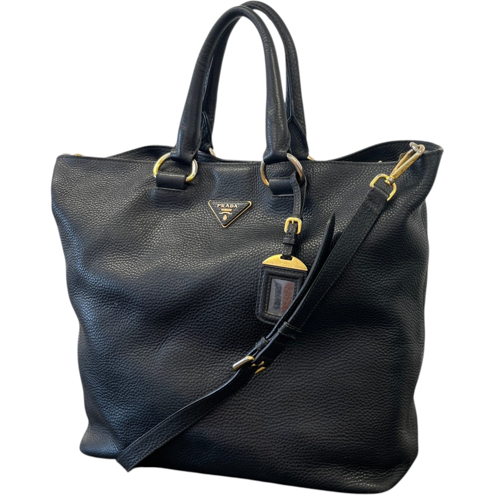 Women's Vitello Daino Tote Bag Black - Photo 5