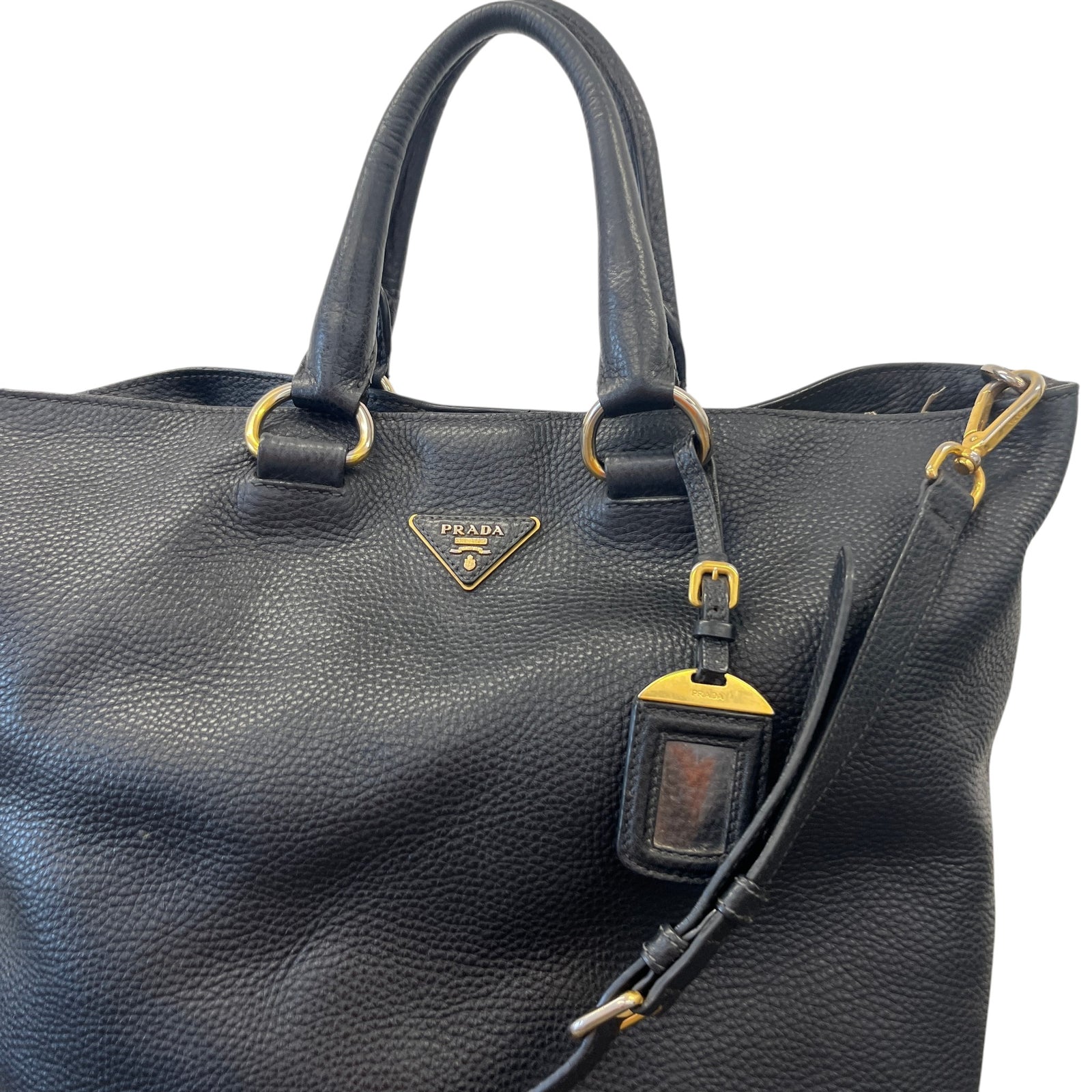 Women's Vitello Daino Tote Bag Black - Photo 11