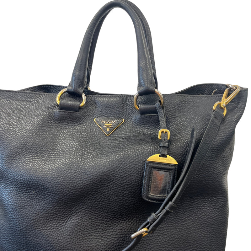Women's Vitello Daino Tote Bag Black
