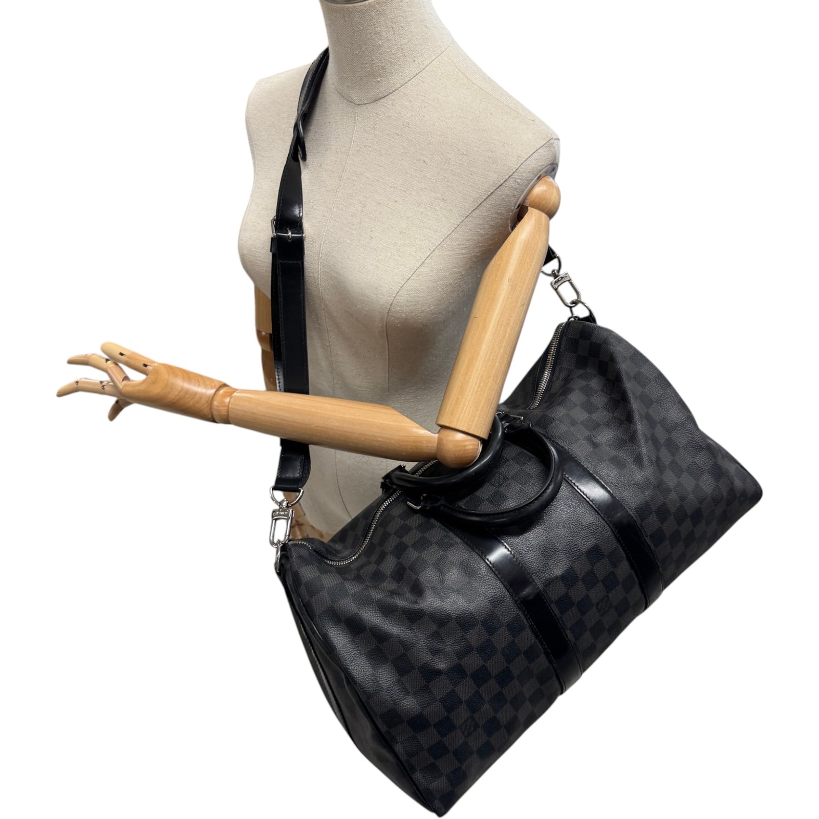 Men's Damier Graphite Keepall Bandoulière 45 Bag Charcoal - Photo 2