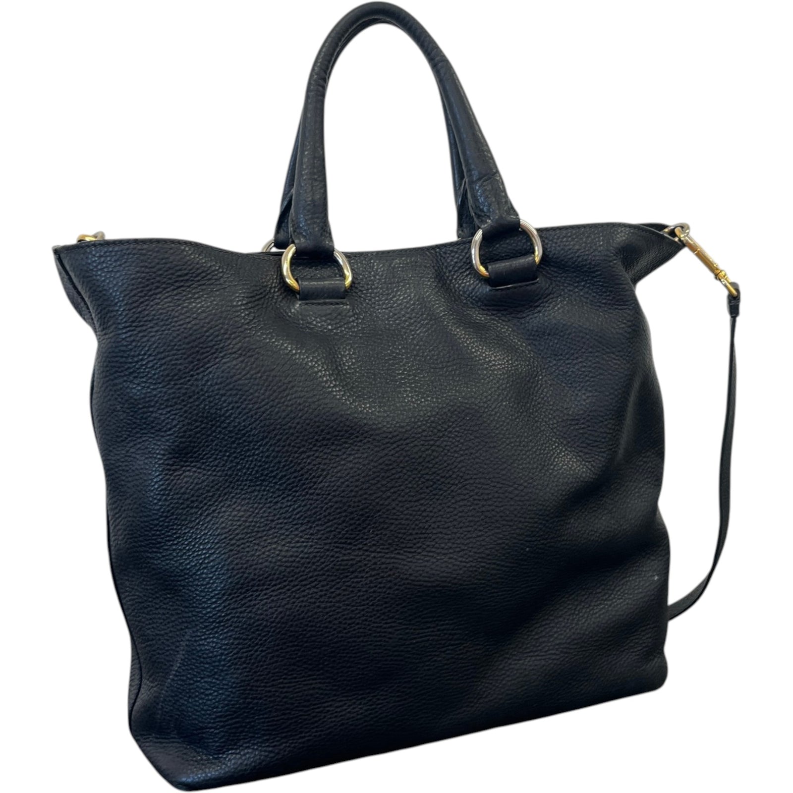 Women's Vitello Daino Tote Bag Black - Photo 8