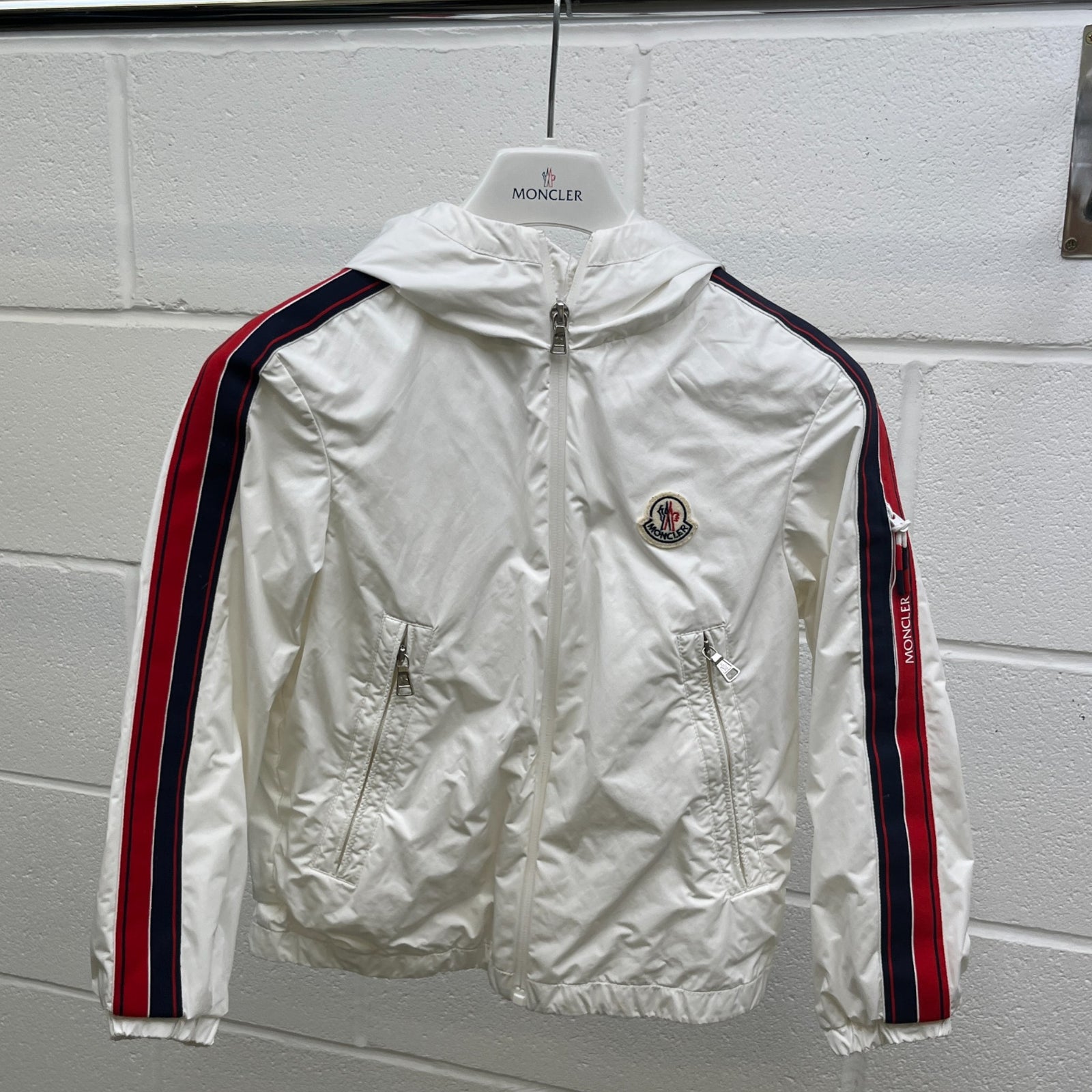 Men's Boys Age 8 Necker Windbreaker Jacket White Size XXS - Photo 10