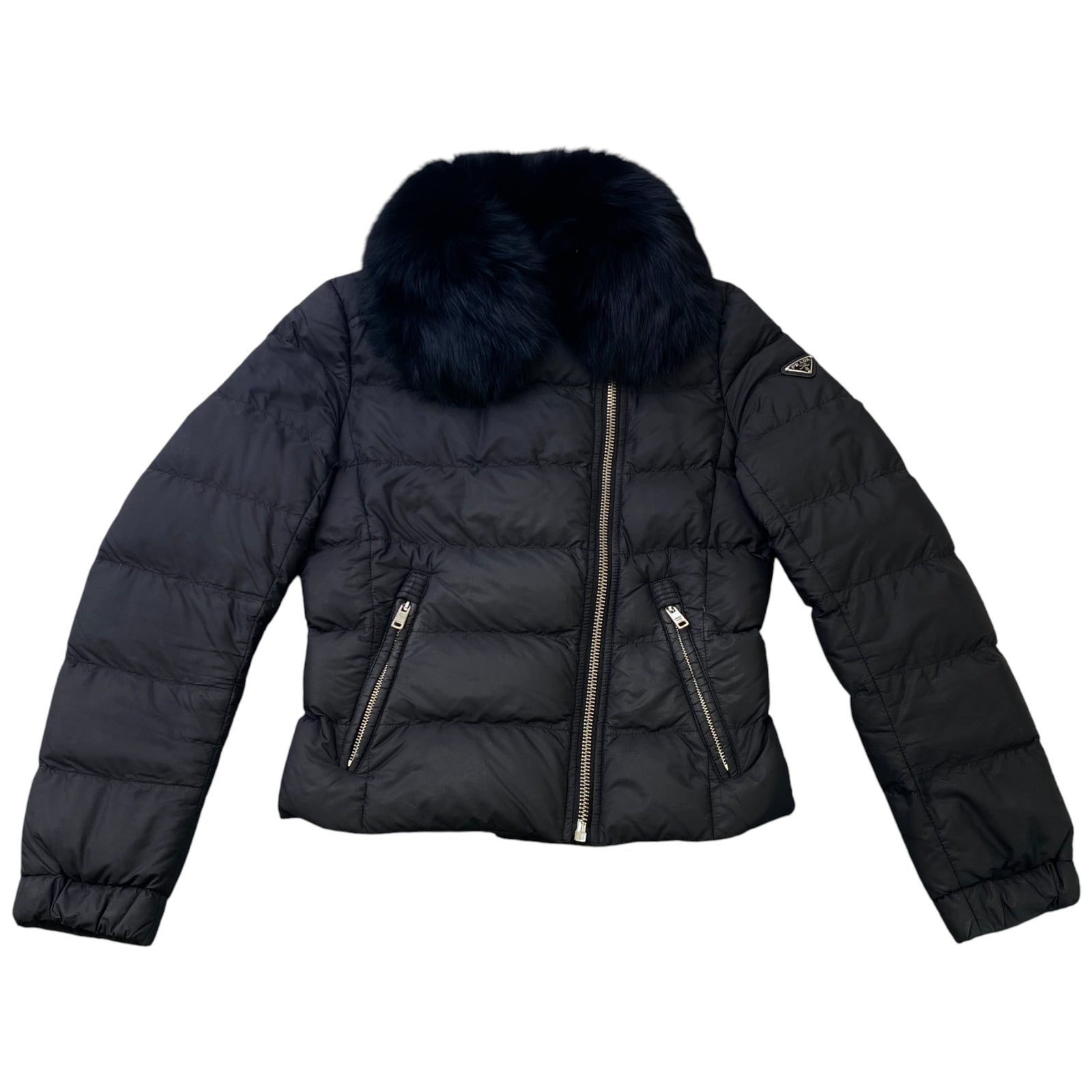 Women's Plaque Logo Down Jacket Black Size IT 40 / UK 8 - Photo 1