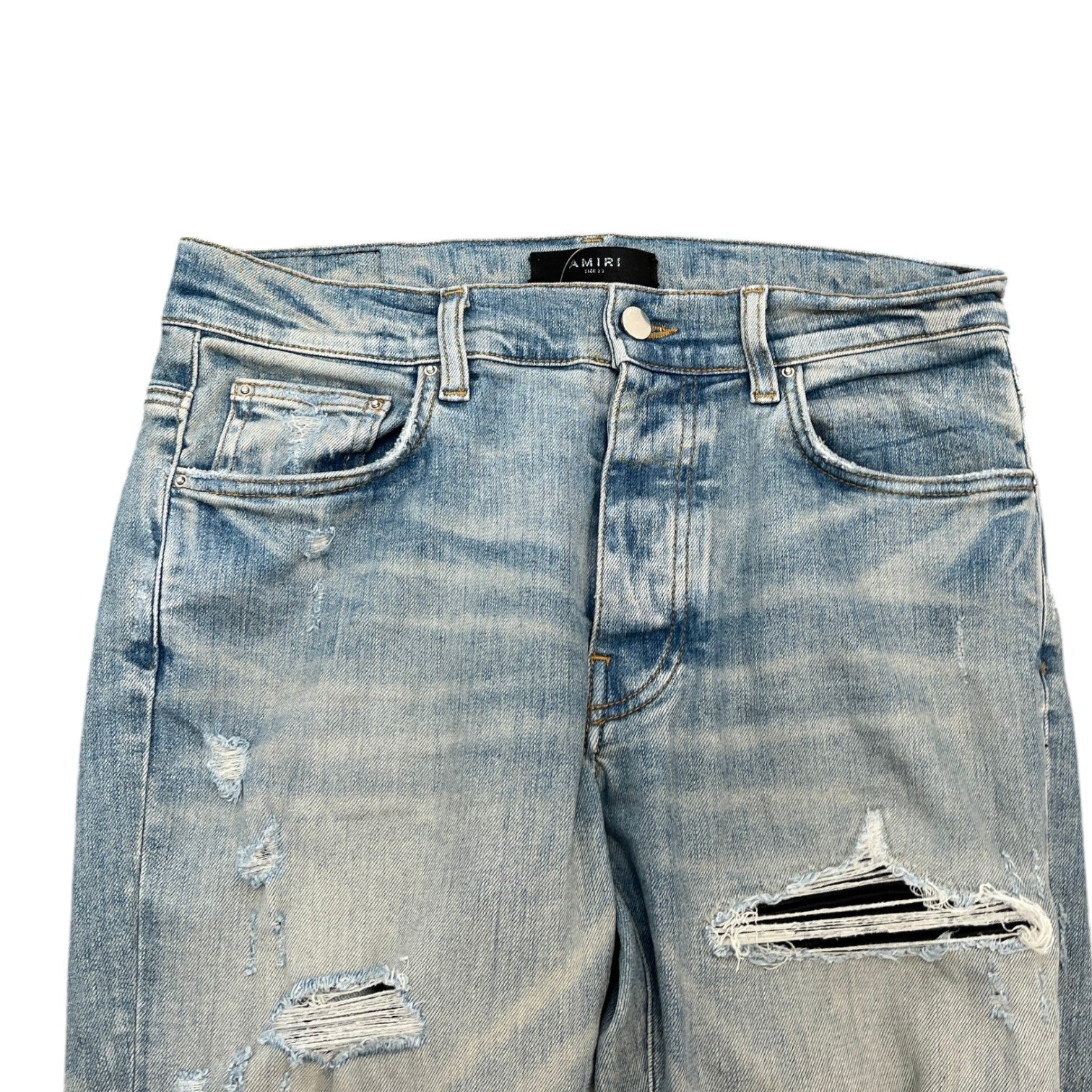Amiri Men's MX1 Distressed Jeans Blue Size W30 - Photo 5
