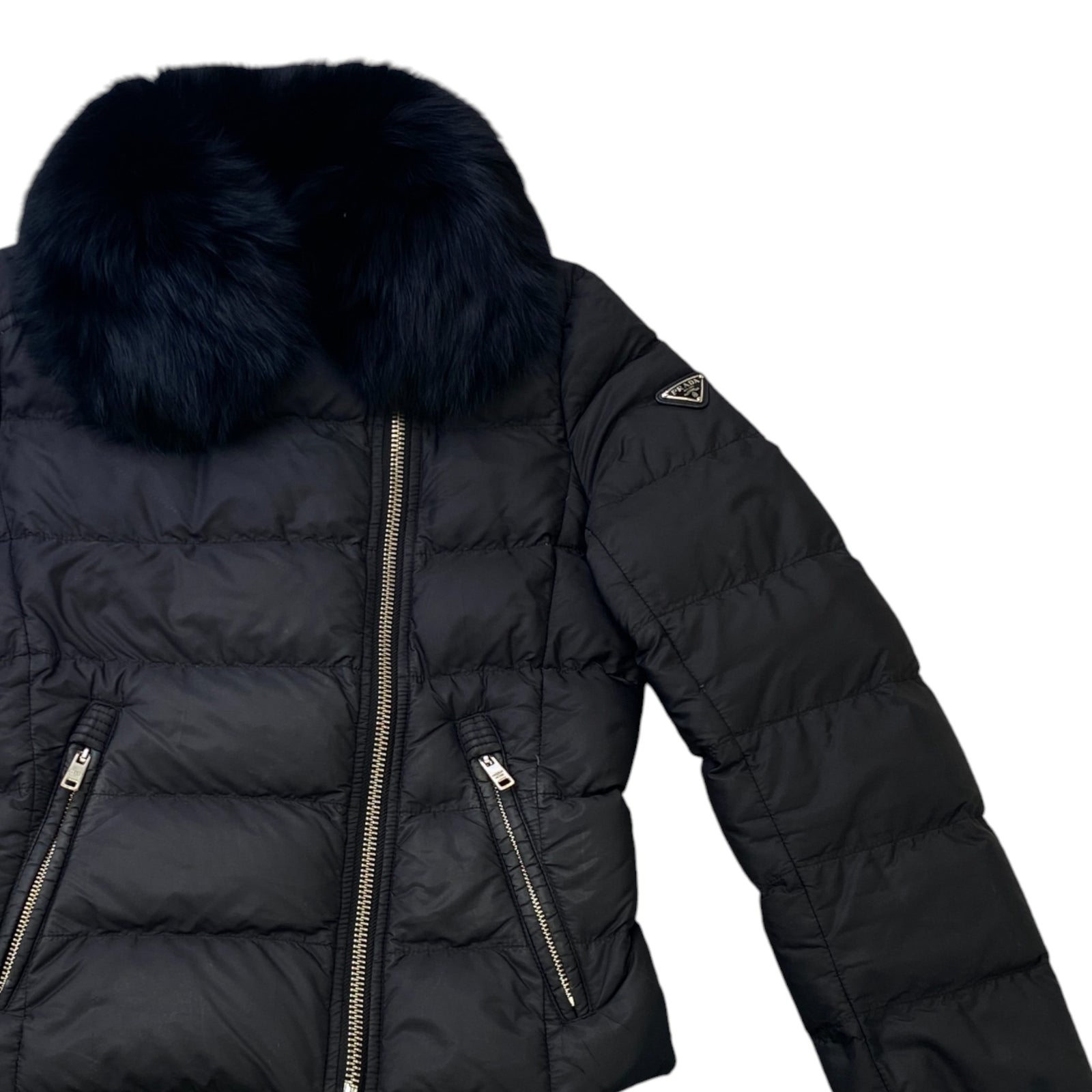 Women's Plaque Logo Down Jacket Black Size IT 40 / UK 8 - Photo 3