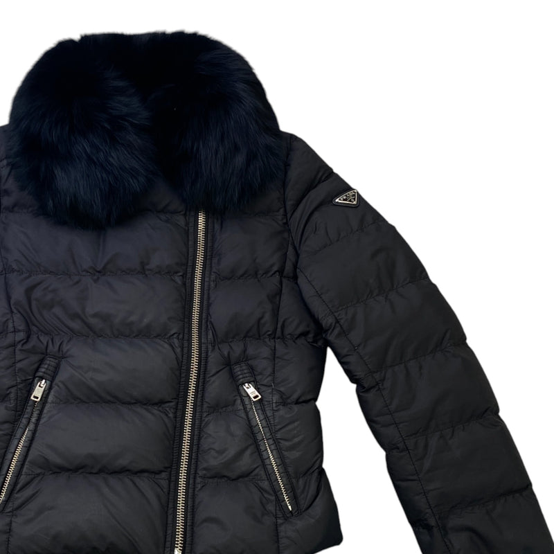 Women's Plaque Logo Down Jacket Black Size IT 40 / UK 8