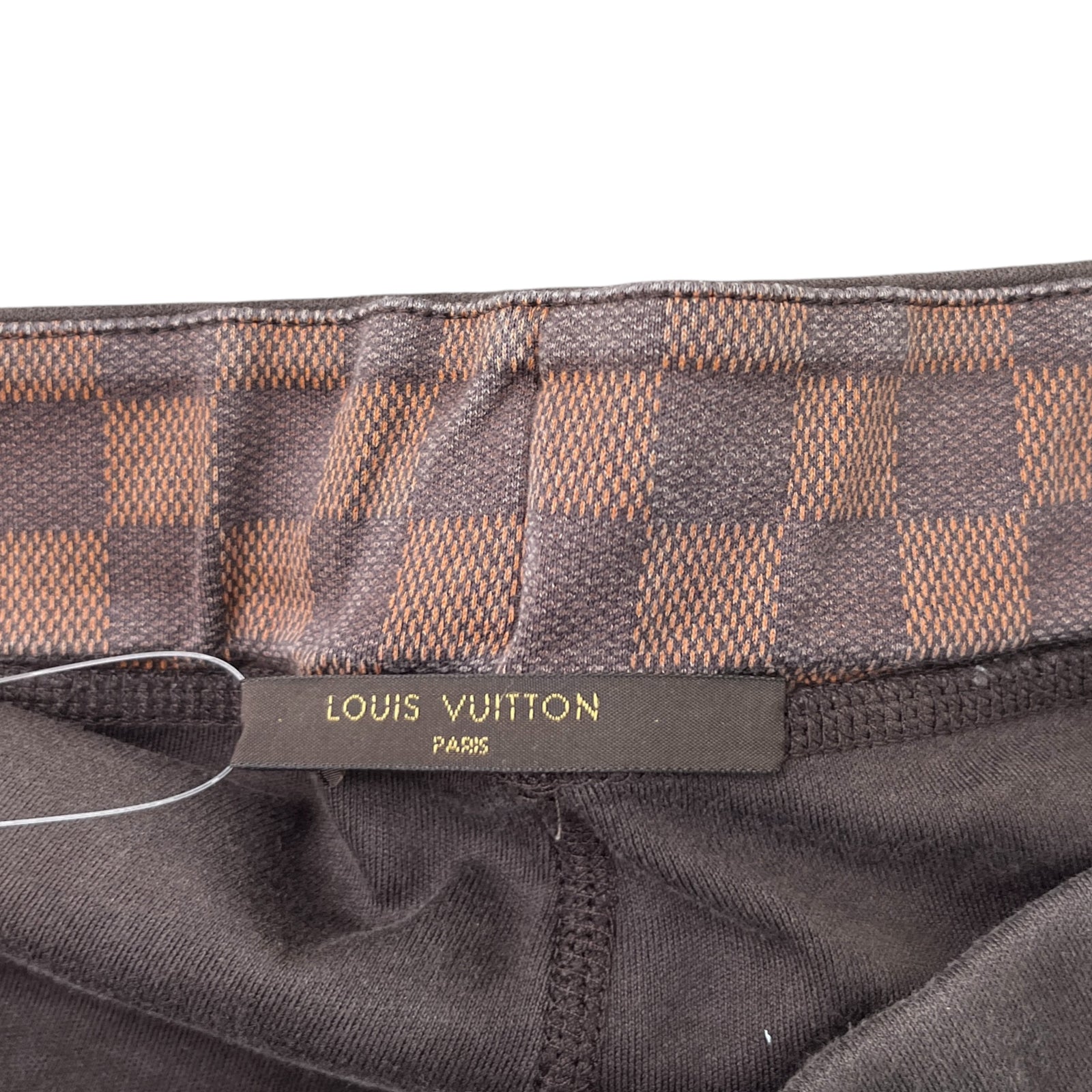 Men's Damier Ebene Lv Embossed Joggers Brown Size XL - Photo 7