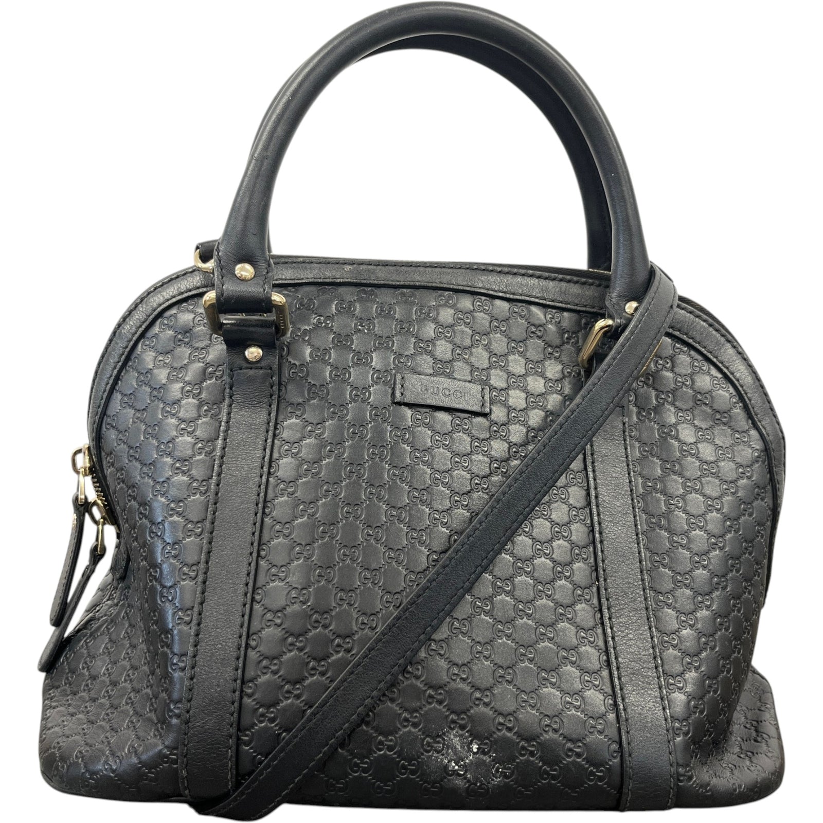 Women's Microguccissima Dome Handbag Black - Photo 1