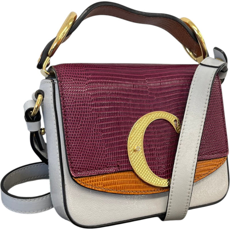 Women's C Croc-Embossed Bag Grey