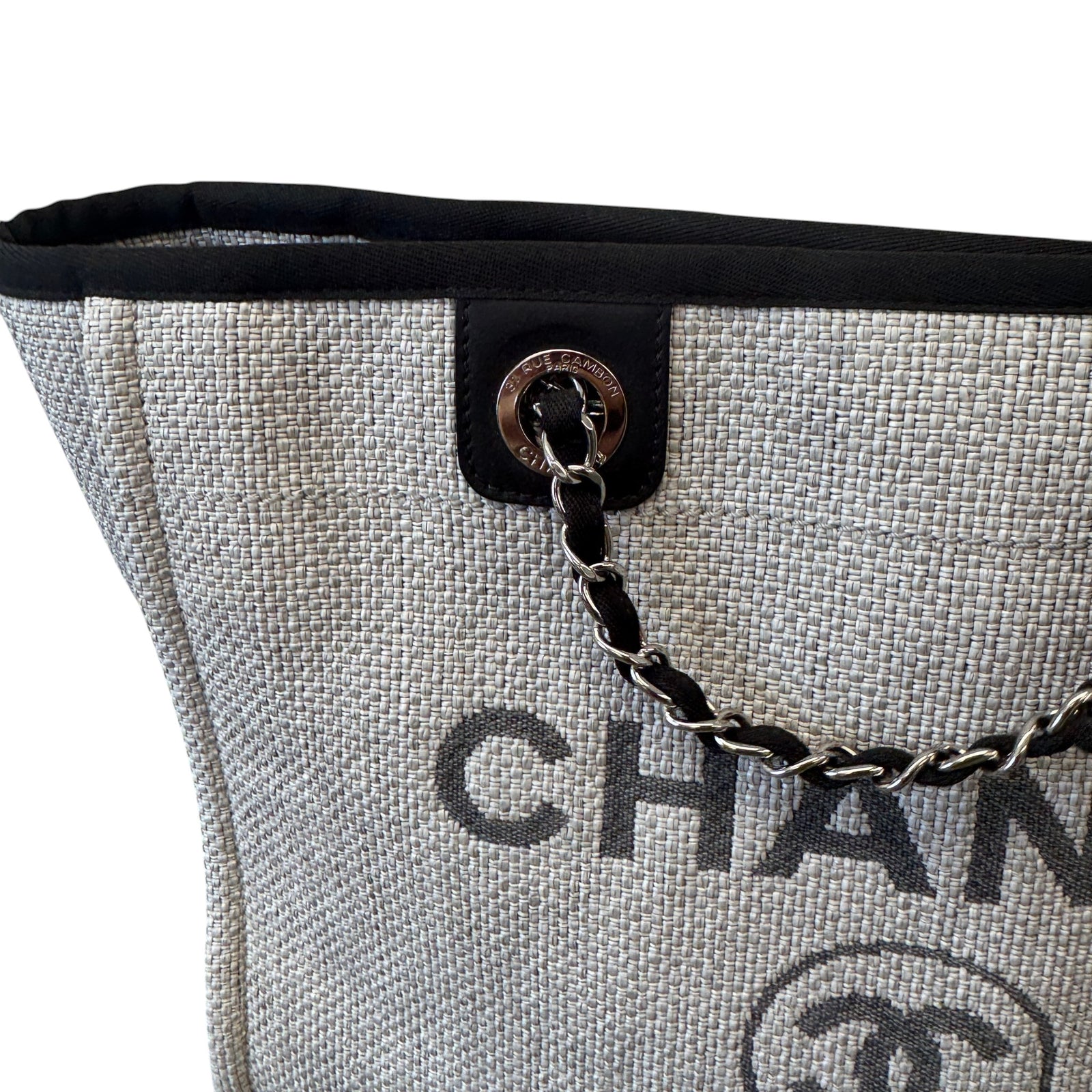 Women's Canvas Deauville Tote Bag Grey - Photo 7