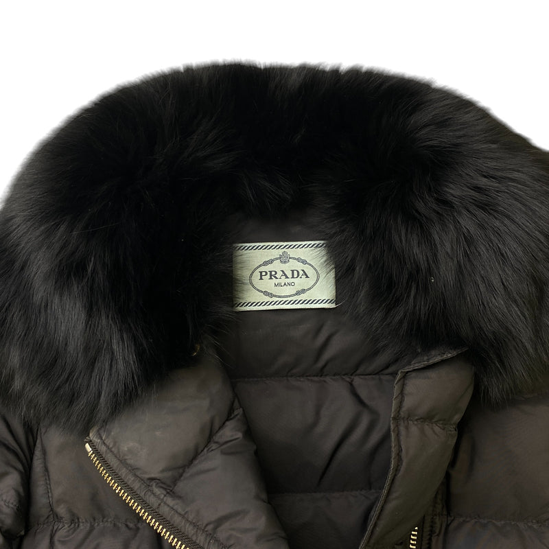 Women's Plaque Logo Down Jacket Black Size IT 40 / UK 8