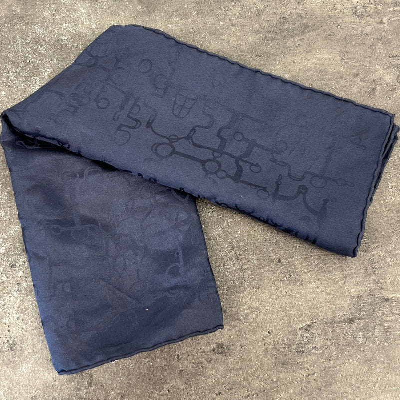 Women's Silk Jacquard Bandana Navy