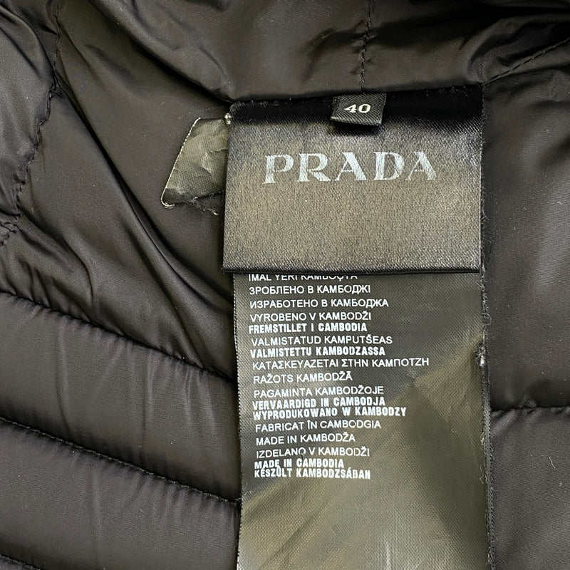Women's Plaque Logo Down Jacket Black Size IT 40 / UK 8