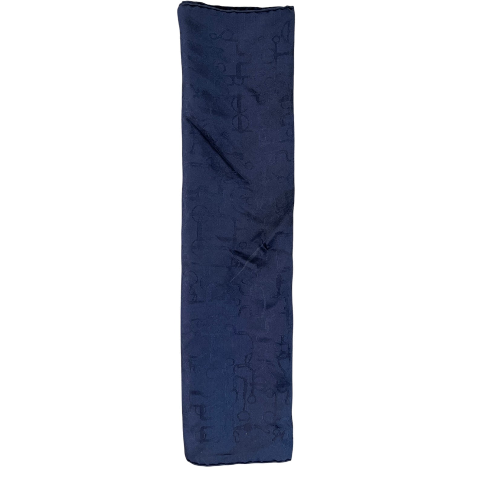 Women's Silk Jacquard Bandana Navy - Photo 2