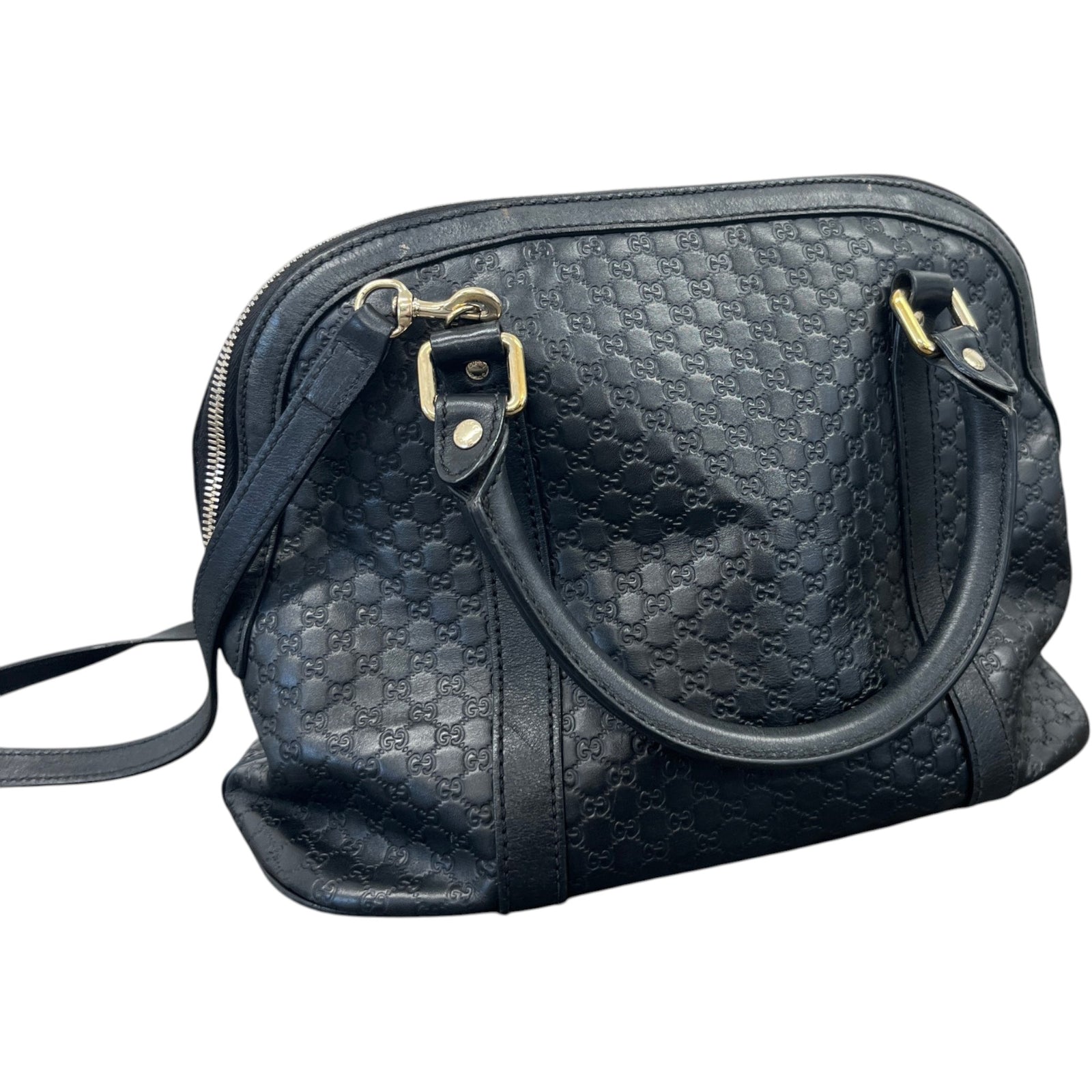Women's Microguccissima Dome Handbag Black - Photo 8