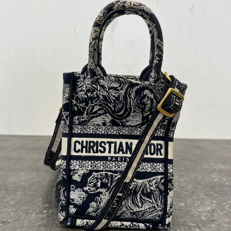 Dior Women's Book Tote Phone Bag Navy