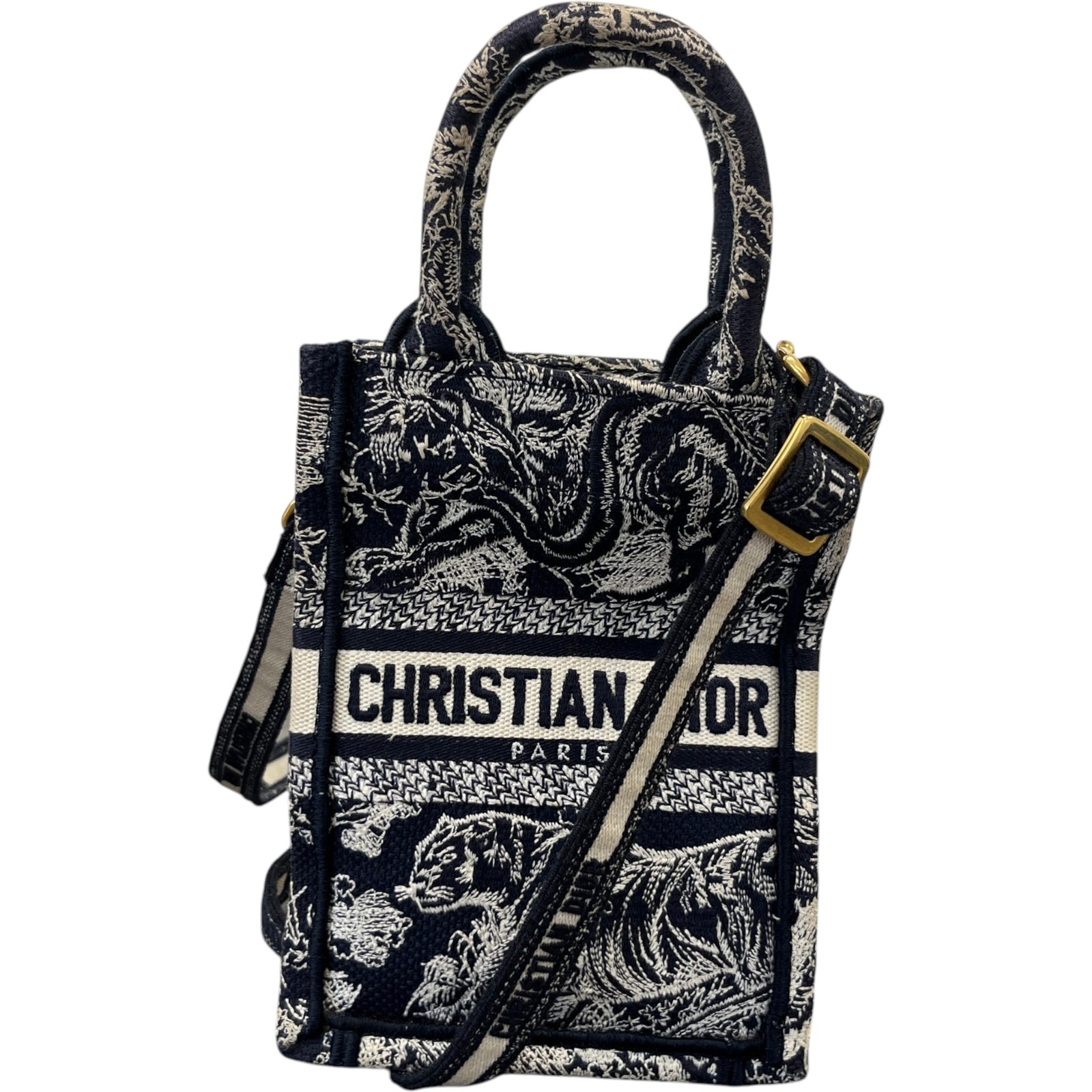 Dior Women's Book Tote Phone Bag Navy - Photo 1