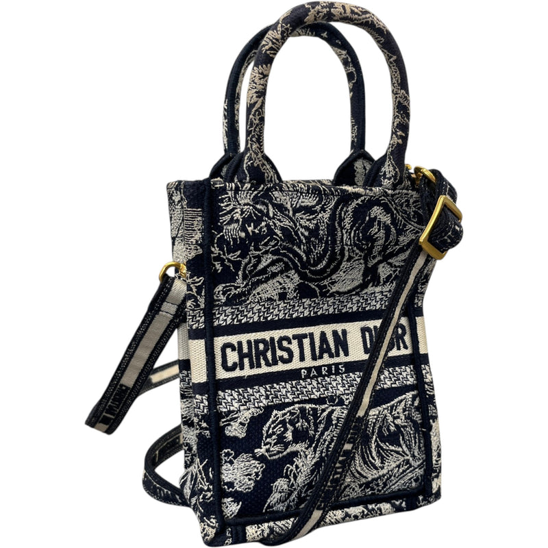 Dior Women's Book Tote Phone Bag Navy