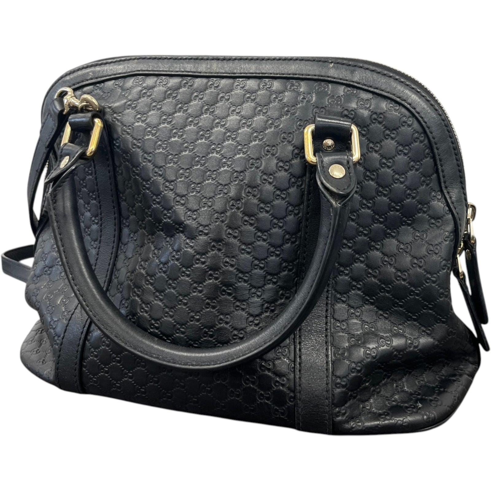 Women's Microguccissima Dome Handbag Black - Photo 9