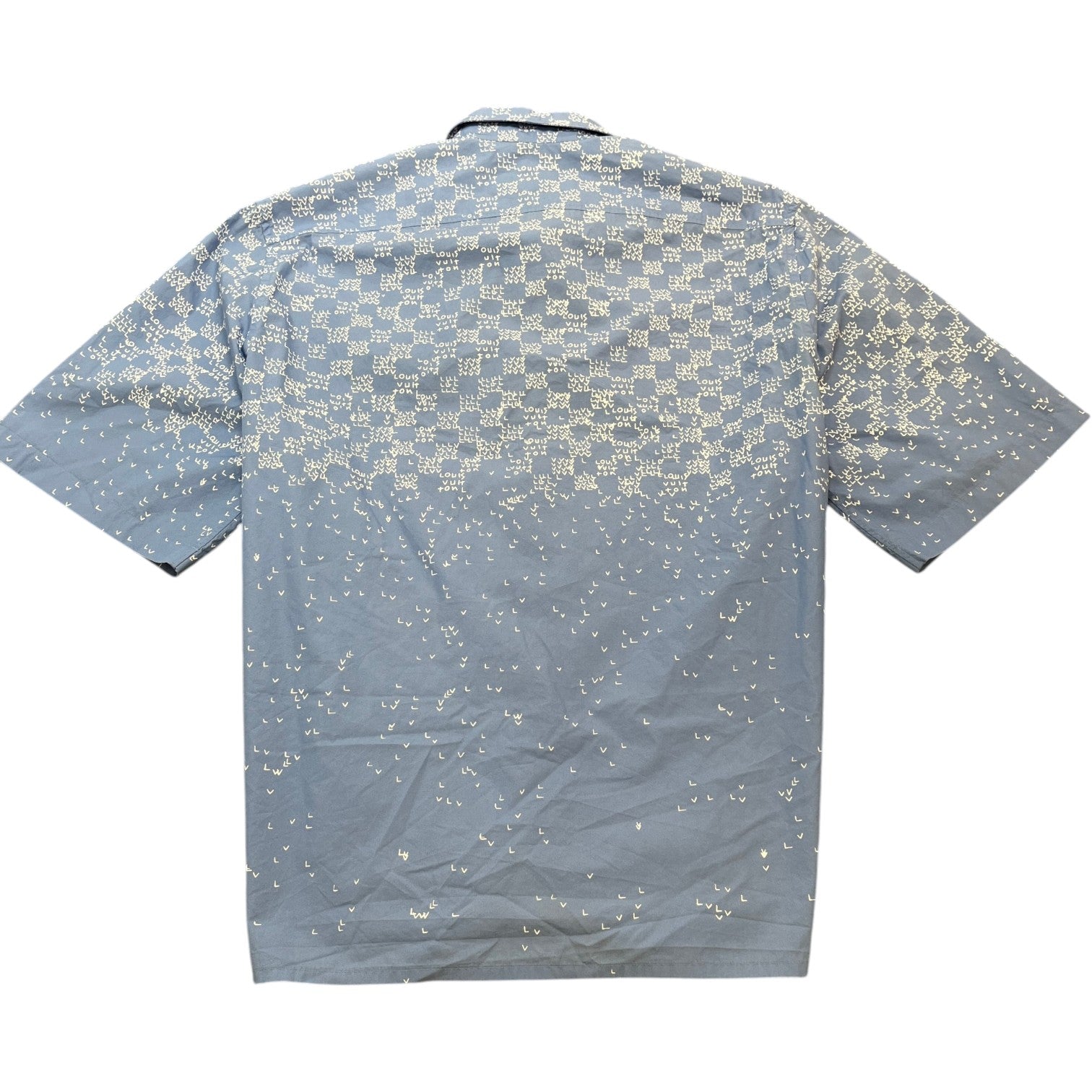 Men's Gradient Monogram Short Sleeve Shirt Blue Size XL - Photo 2