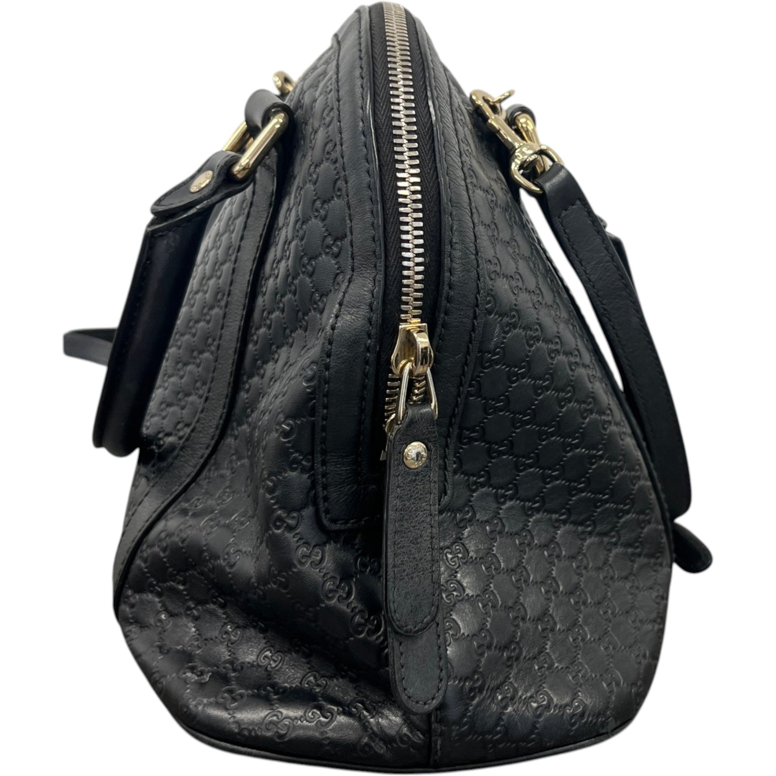 Women's Microguccissima Dome Handbag Black - Photo 7