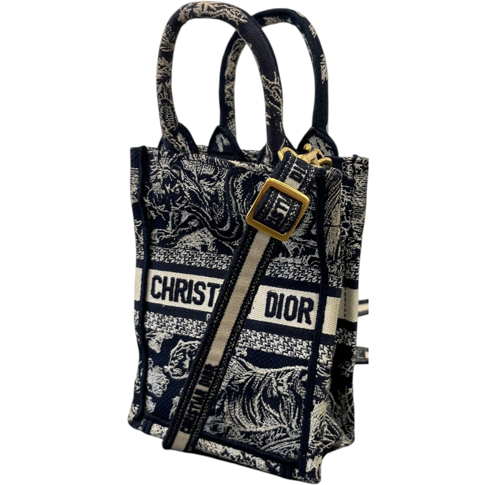 Dior Women's Book Tote Phone Bag Navy - Photo 5