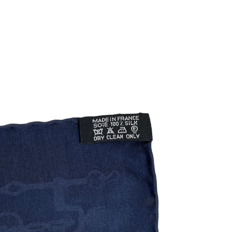 Women's Silk Jacquard Bandana Navy