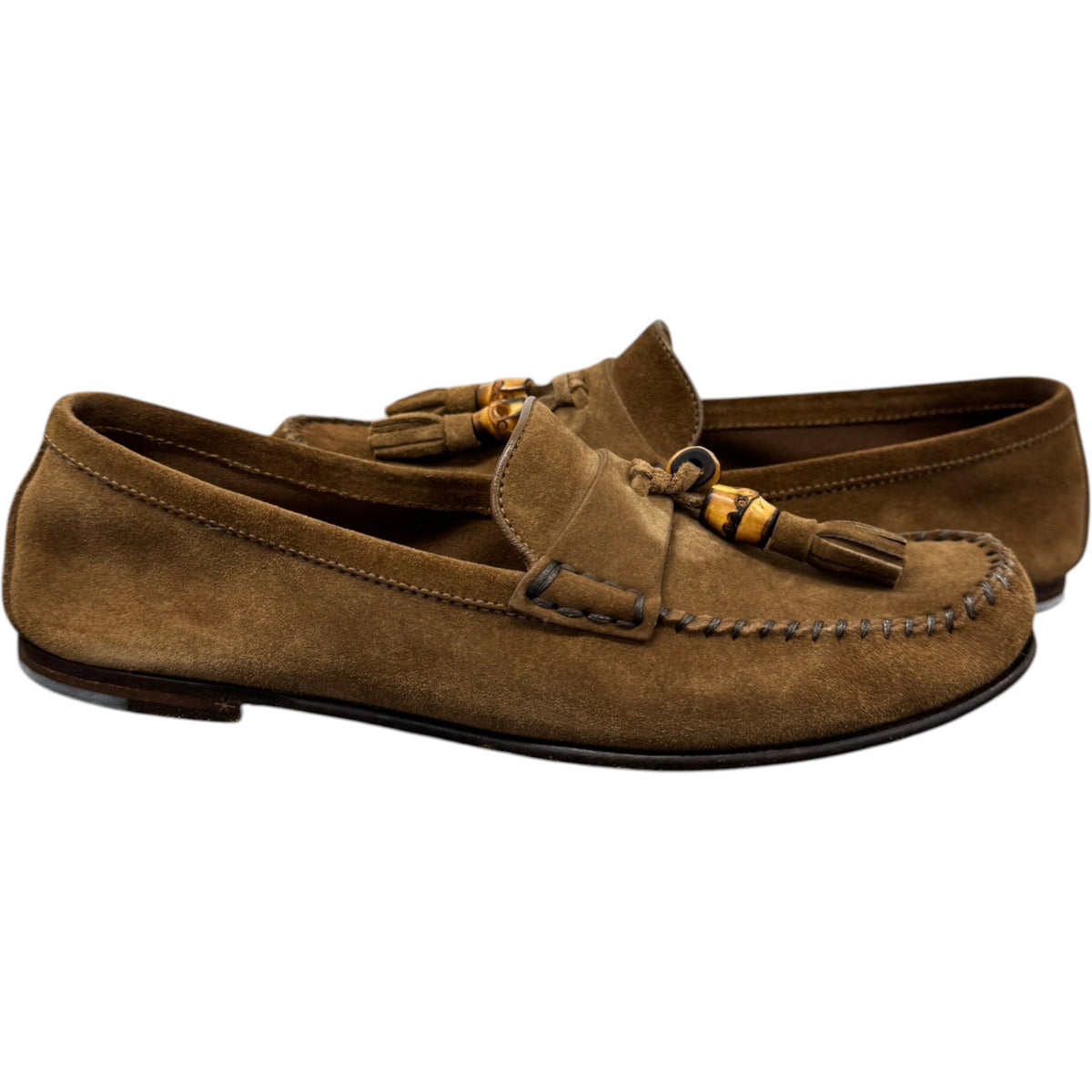 Women's Bamboo Tasselled Loafers Tan Size UK 5 / EU 38 - Photo 3