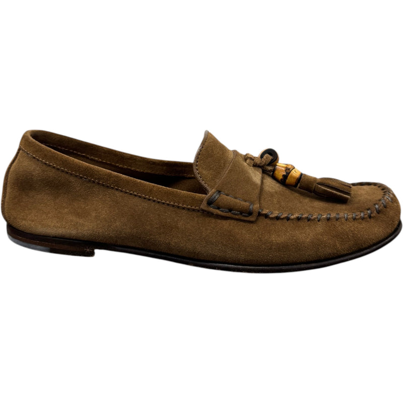 Women's Bamboo Tasselled Loafers Tan Size UK 5 / EU 38