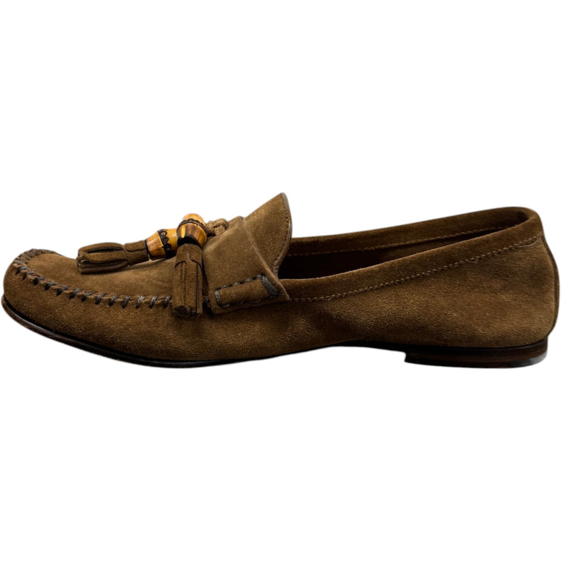 Women's Bamboo Tasselled Loafers Tan Size UK 5 / EU 38