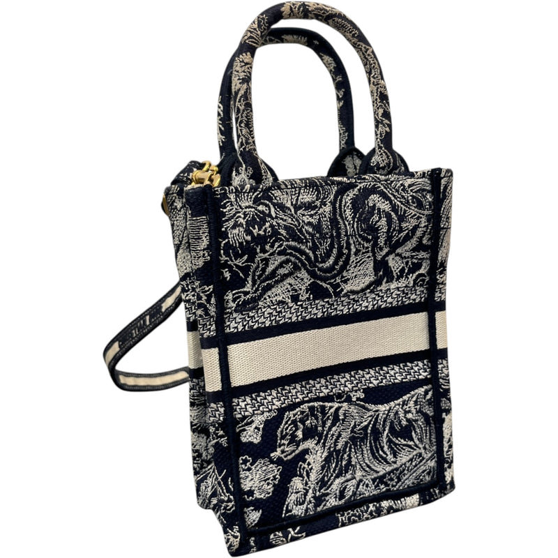 Dior Women's Book Tote Phone Bag Navy