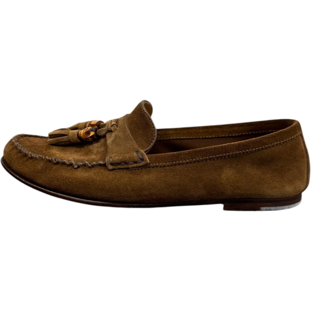 Women's Bamboo Tasselled Loafers Tan Size UK 5 / EU 38 - Photo 5