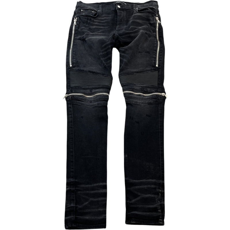 Amiri Men's Zipped Biker Jeans Black Size W36