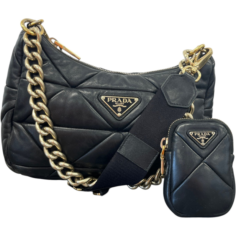Women's System Re-Edition Quilted Nappa Bag Black