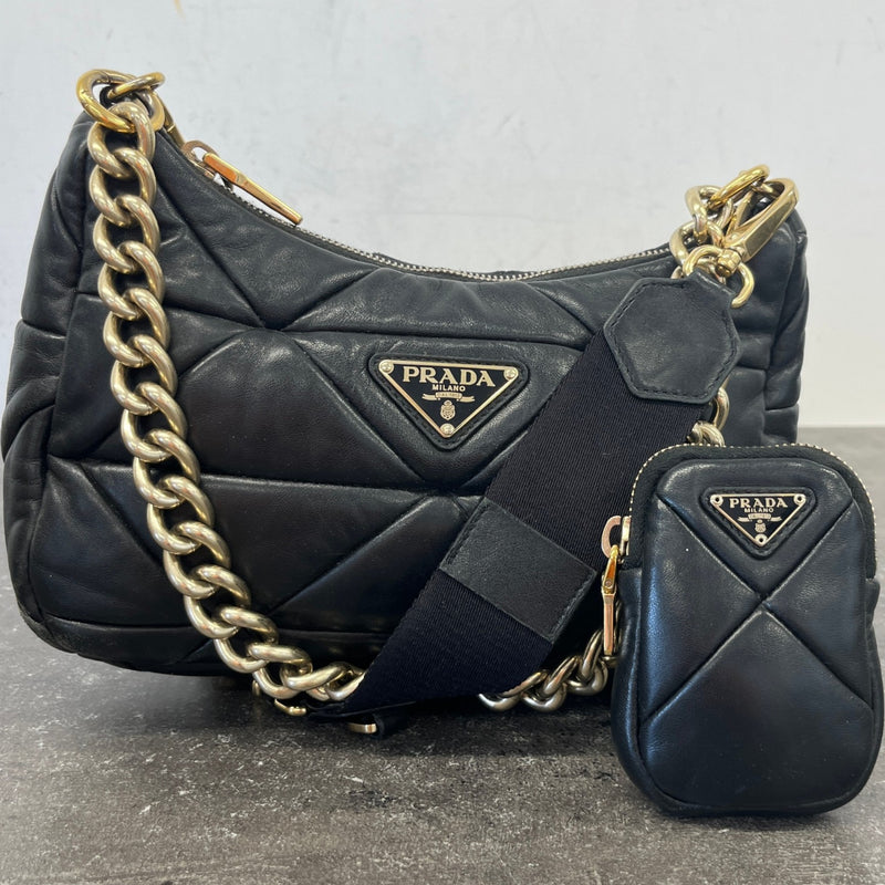 Women's System Re-Edition Quilted Nappa Bag Black