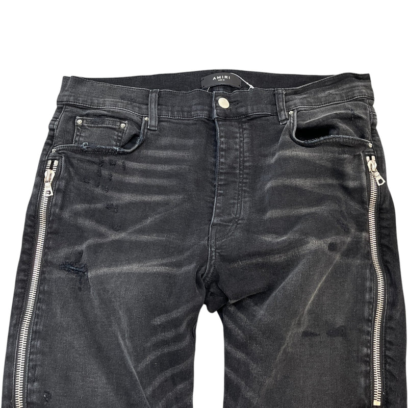 Amiri Men's Zipped Biker Jeans Black Size W36