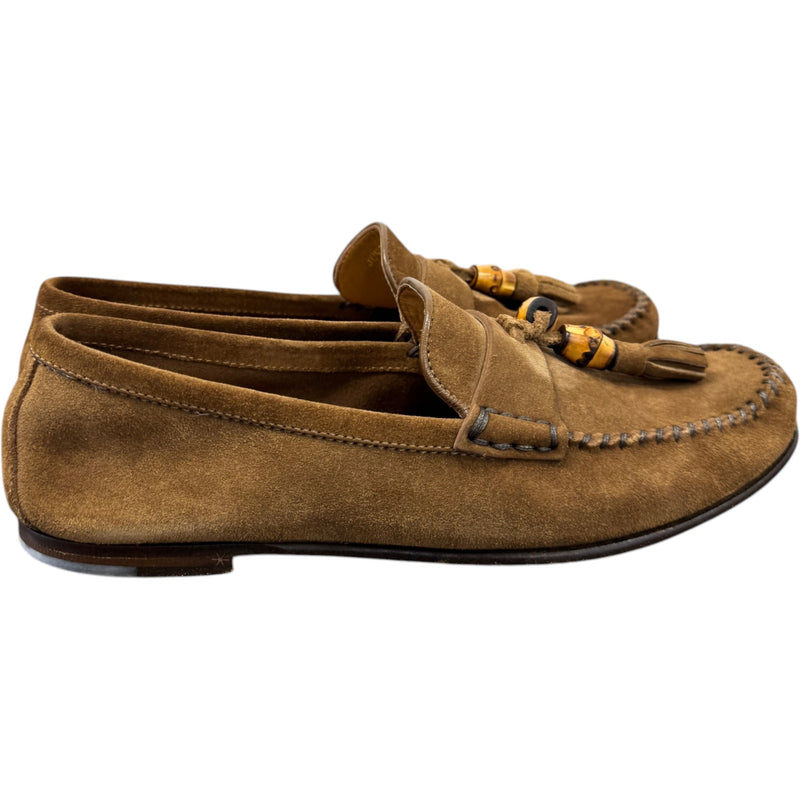 Women's Bamboo Tasselled Loafers Tan Size UK 5 / EU 38