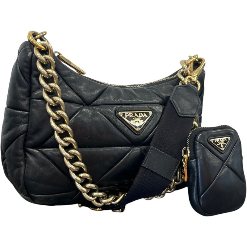 Women's System Re-Edition Quilted Nappa Bag Black