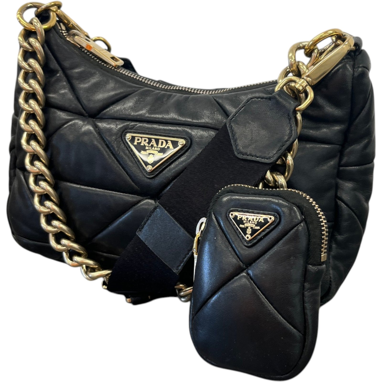 Women's System Re-Edition Quilted Nappa Bag Black - Photo 5