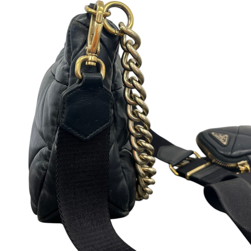 Women's System Re-Edition Quilted Nappa Bag Black