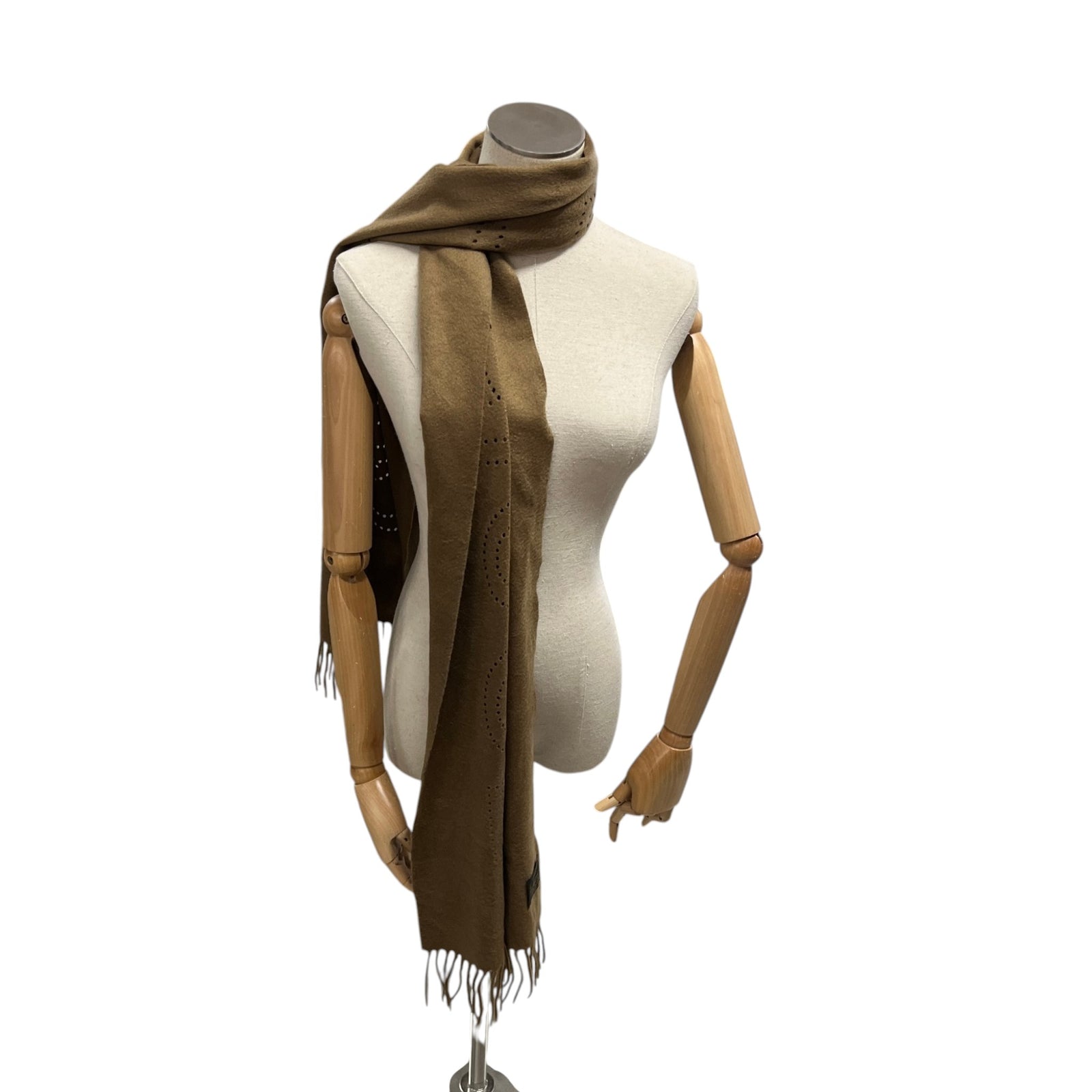 Women's Perforated Scarf Khaki - Photo 2