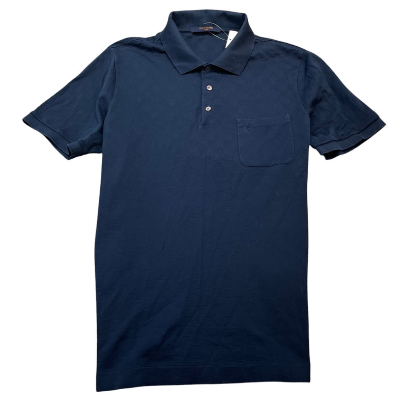 Men's Damier Polo Shirt Blue Size XL
