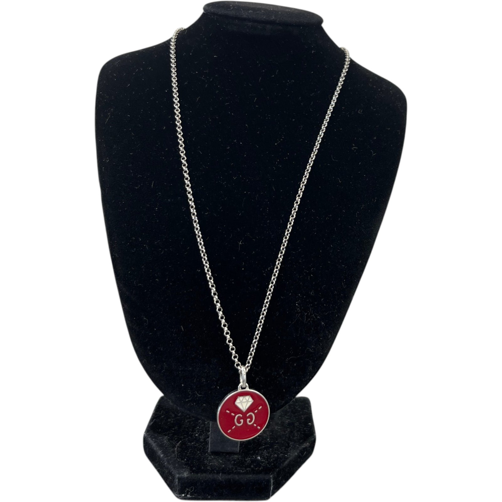 Gucci Women's Ghost logo Necklace Silver - Photo 3