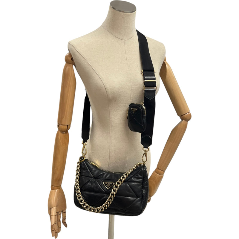 Women's System Re-Edition Quilted Nappa Bag Black