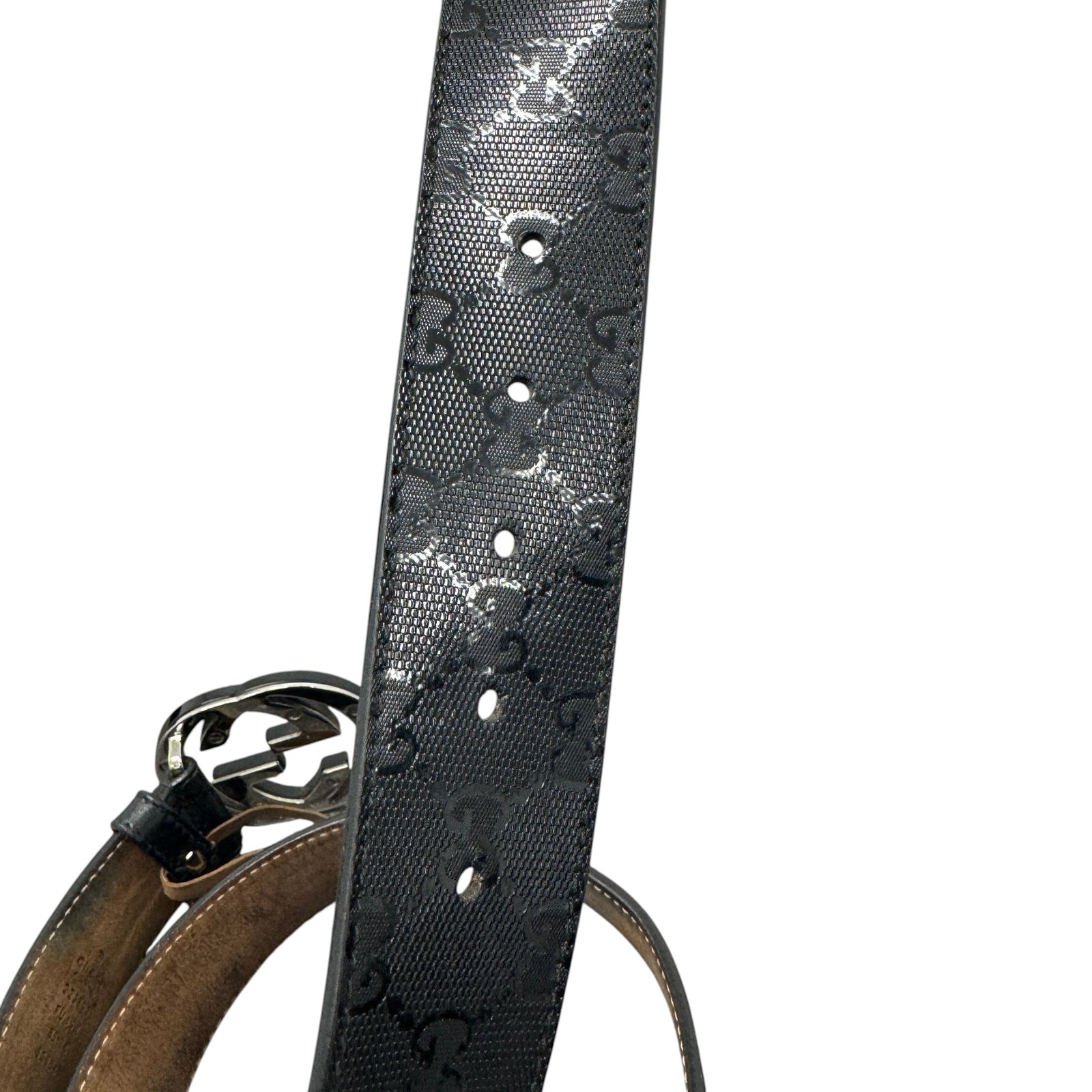Men's Gg Supreme Interlocking G Belt Black Size 85CM / UK 10 - Photo 7