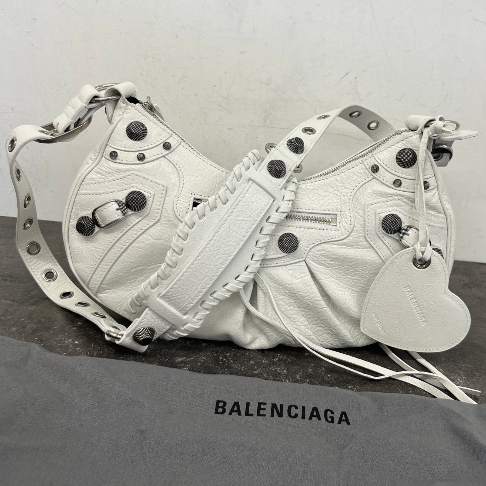 Women's Le Cagole Shoulder Small Handbag White - Photo 13