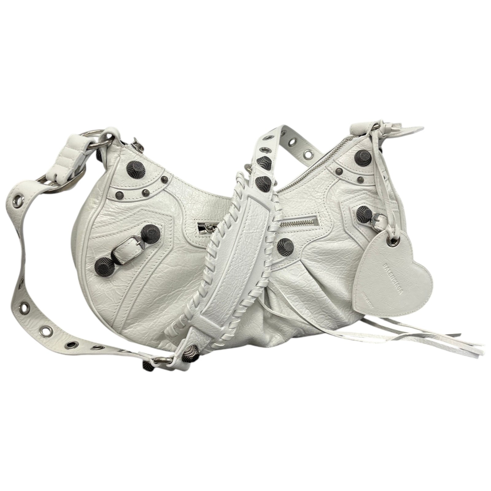 Women's Le Cagole Shoulder Small Handbag White - Photo 4