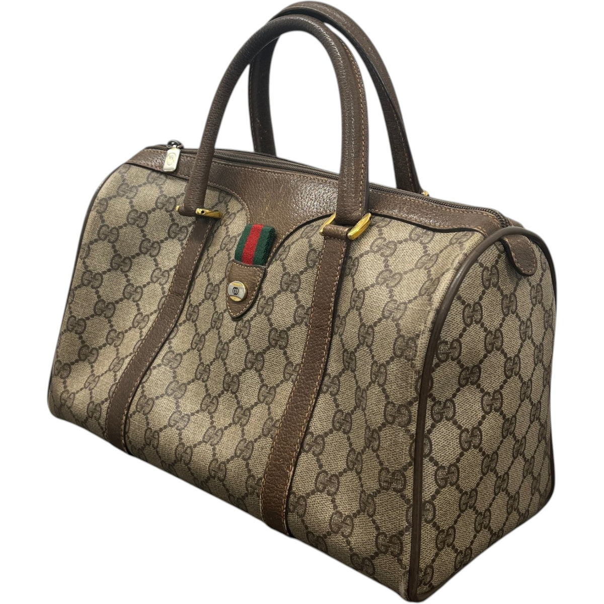 Men's GG Supreme Bowling Travel Bag Brown - Photo 2