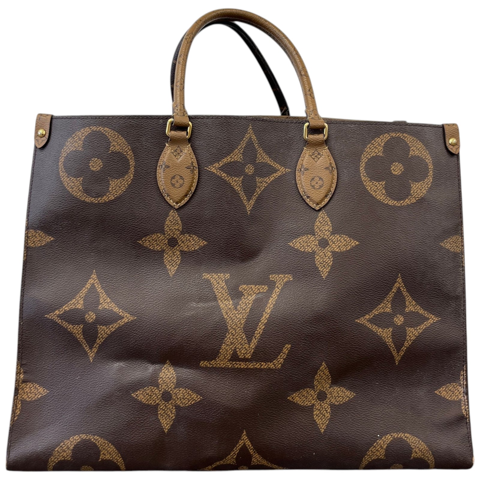 Women's Onthego Tote Monogram Giant Monogram Reverse Bag Brown - Photo 3